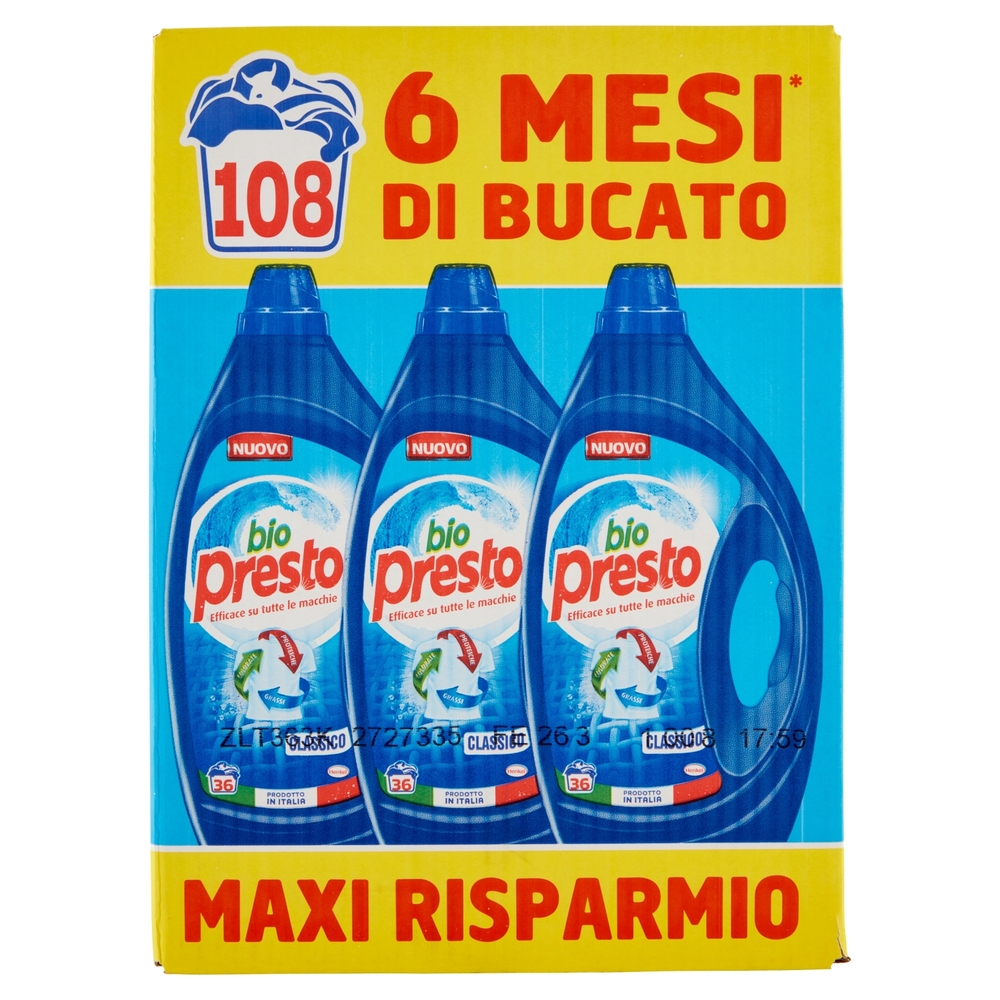 BIO PRESTO Liquido Classico 36x3 Lav - 1,8L x3